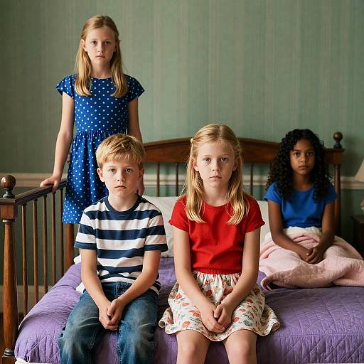 Charming Vintage Bedroom with Children