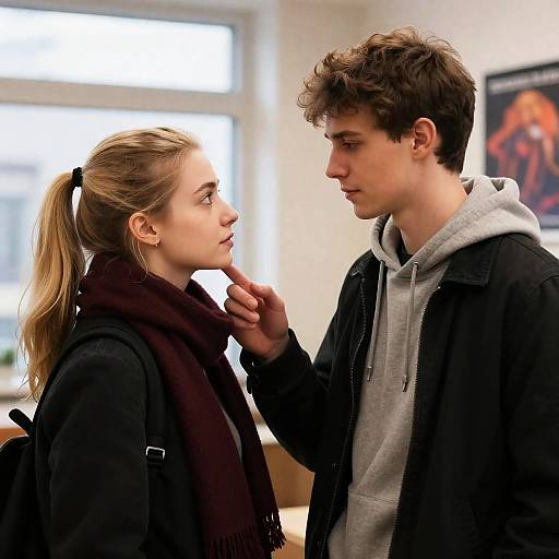 Intimate Indoor Portrait of Young Couple