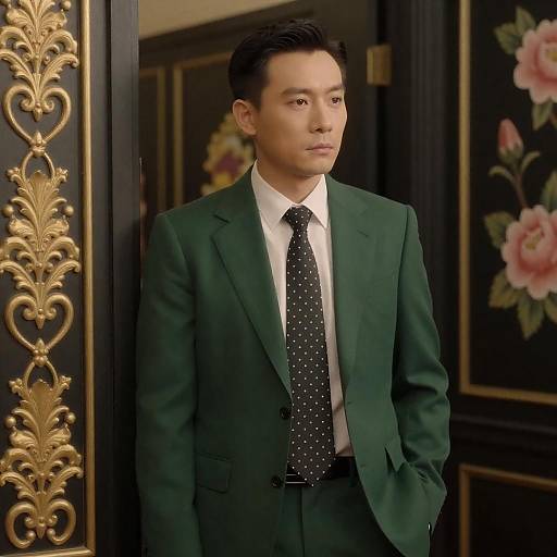 Mid-20th Century Asian Man in Hallway