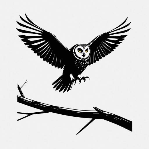 Minimalist Black and White Owl Logo