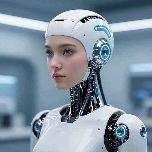 Futuristic Female Humanoid Robot CGI