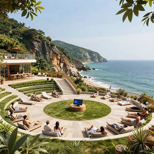 Seaside Wellness Retreat with Green Amphitheater