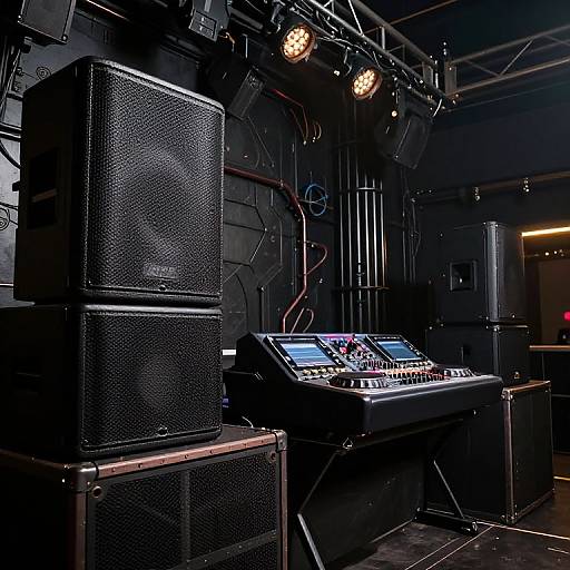 Dark Industrial DJ Stage Setup