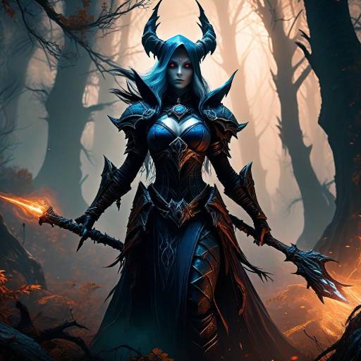 Dark Sorceress in Enchanted Forest