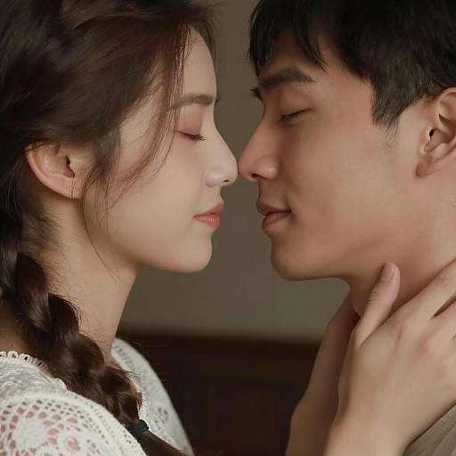 Intimate Close-Up of Couple Together