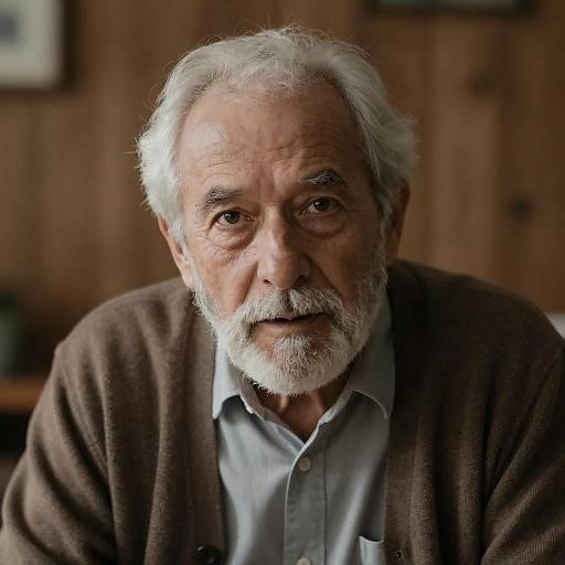 Intense Gaze of an Elderly Man