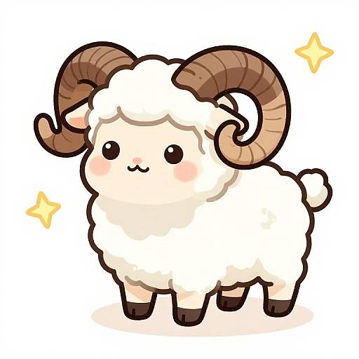 Cute Ram Aries Mascot Illustration
