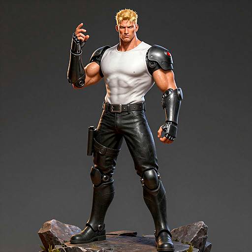 Powerful Muscular Man in Dark Setting