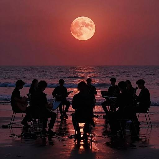 Blood Moon Musicians at Reflective Shore