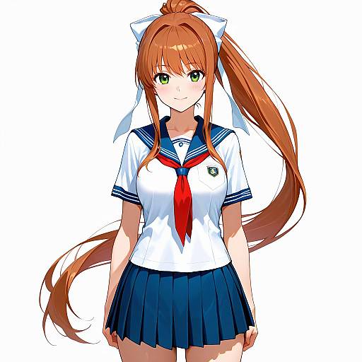 Highly Detailed Anime Girl in School Uniform