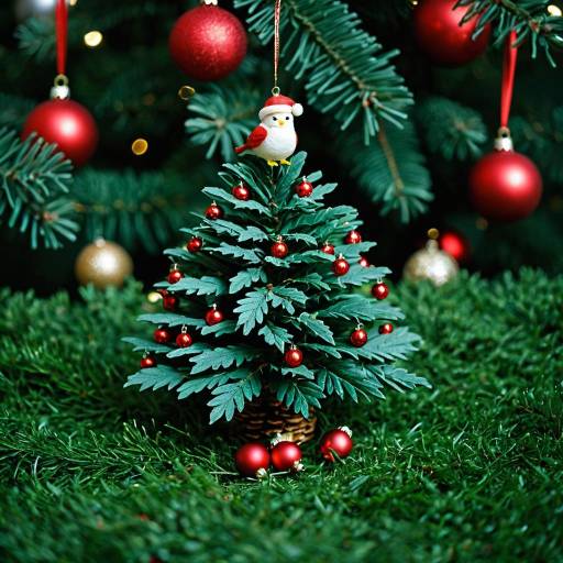Whimsical Green Christmas Still Life Display