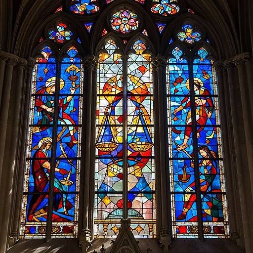 Libra Symbol in Stained Glass