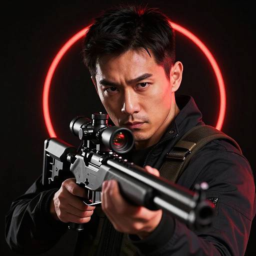 Cinematic Sniper with Glowing Halo