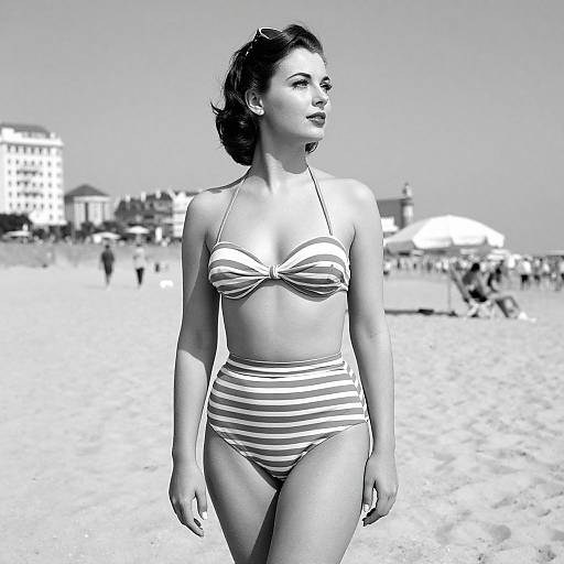 Vintage Bikini Beach Photo 1951
