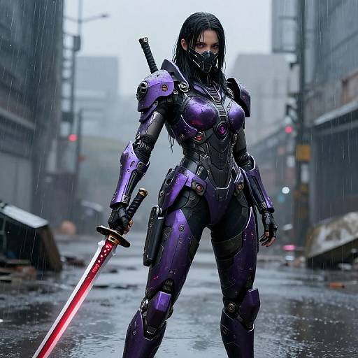 Futuristic Cyberpunk Female Warrior