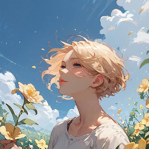 Hidden Face in Blue Sky Field