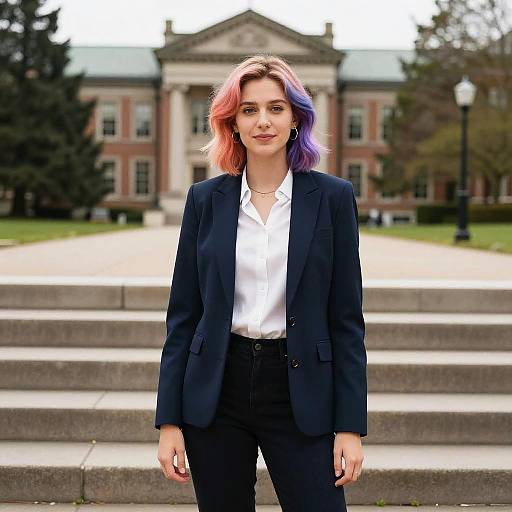 Stylish Academic with Colorful Hairstyle