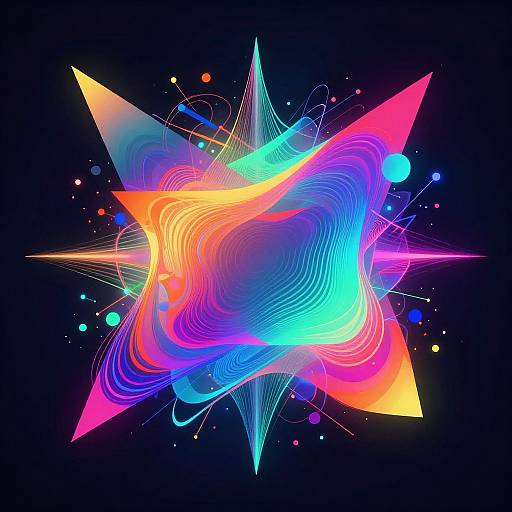 Neon Geometric AI Art