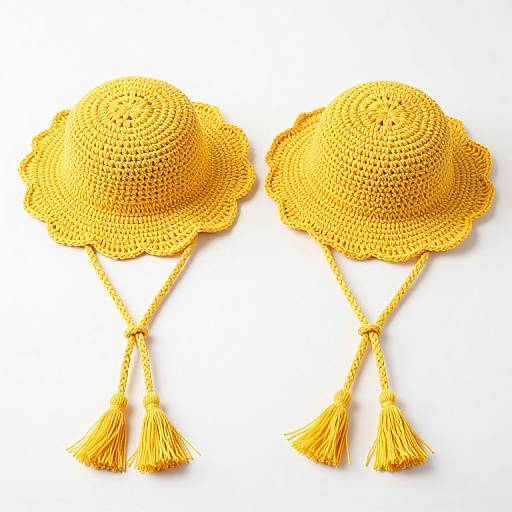 Vibrant Yellow Crocheted Sun Hats