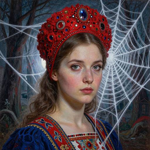 Surreal Russian Folk Horror Portrait