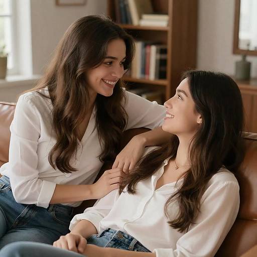 Cozy Indoor Portrait of Two Friends