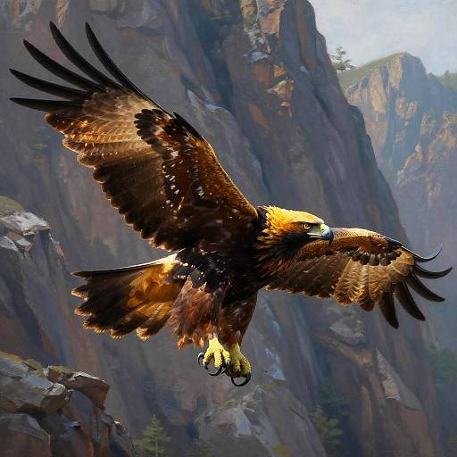 Majestic Golden Eagle Soaring Artwork