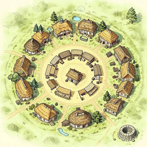Hand-Drawn Halfling Village Map