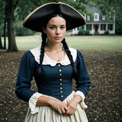 Realistic Colonial Woman in Dress