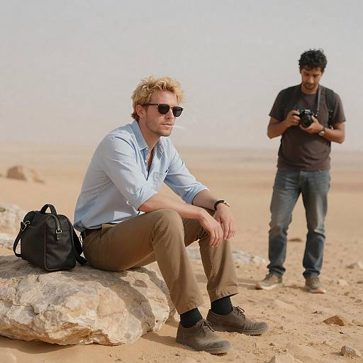 Desert Portrait: Two Men Captured