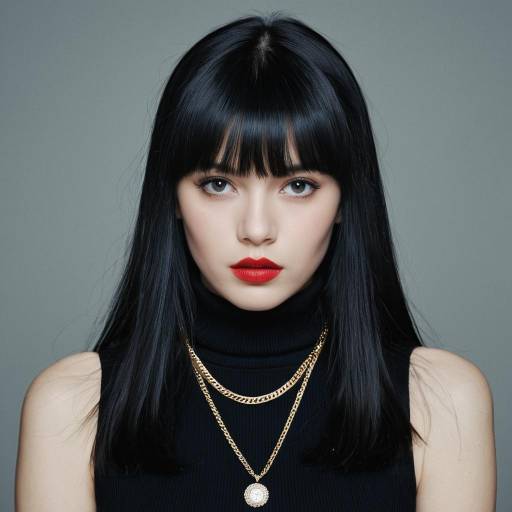Elegant Jet Black Hairstyle with Jewelry