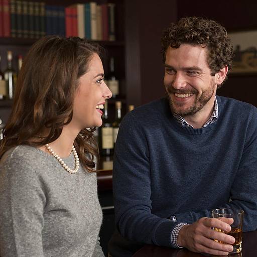 Cozy Bar Photo of a Smiling Couple