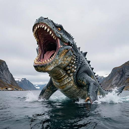 Epic Kraken Emergence in Scandinavian Landscape