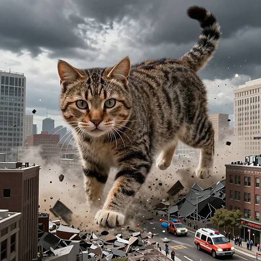 Enormous Cat Wreaking Urban Havoc