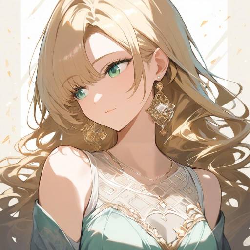 Confident Woman with Curly Blonde Hair
