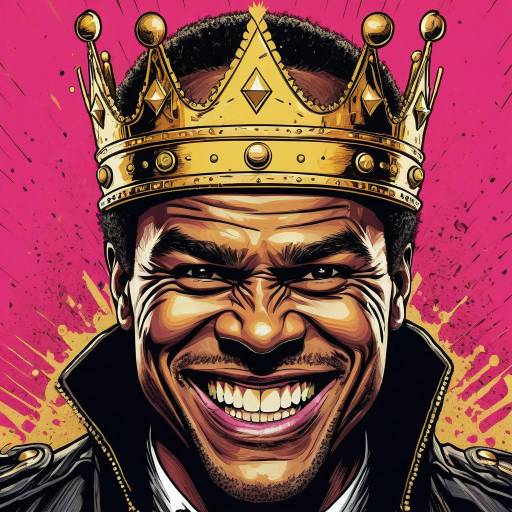 Illustration of Smiling King with Gold Crown