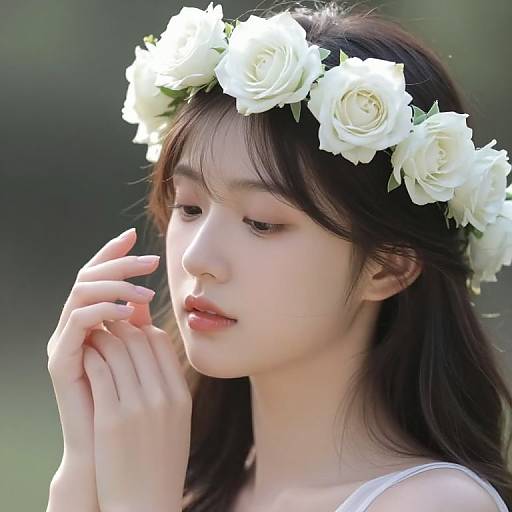 Serene Beauty with White Roses