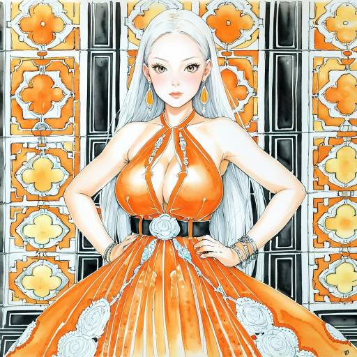 Elegant Re:Zero Girl in Vibrant Dress