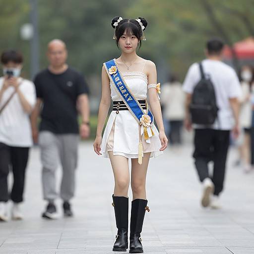 Realistic Casual Woman Outdoor Portrait