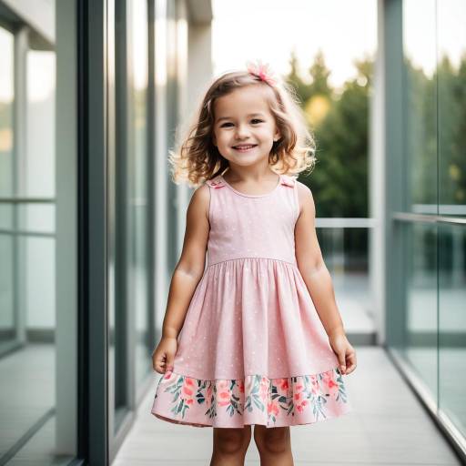 Smiling Toddler Girl in Pink Sundress
