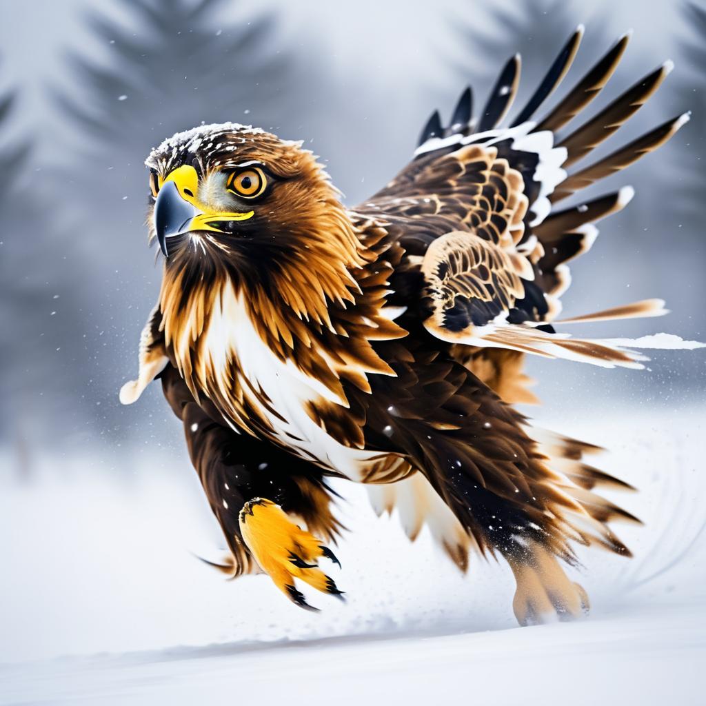 Stunning Macro Shot of Golden Eagle in Motion