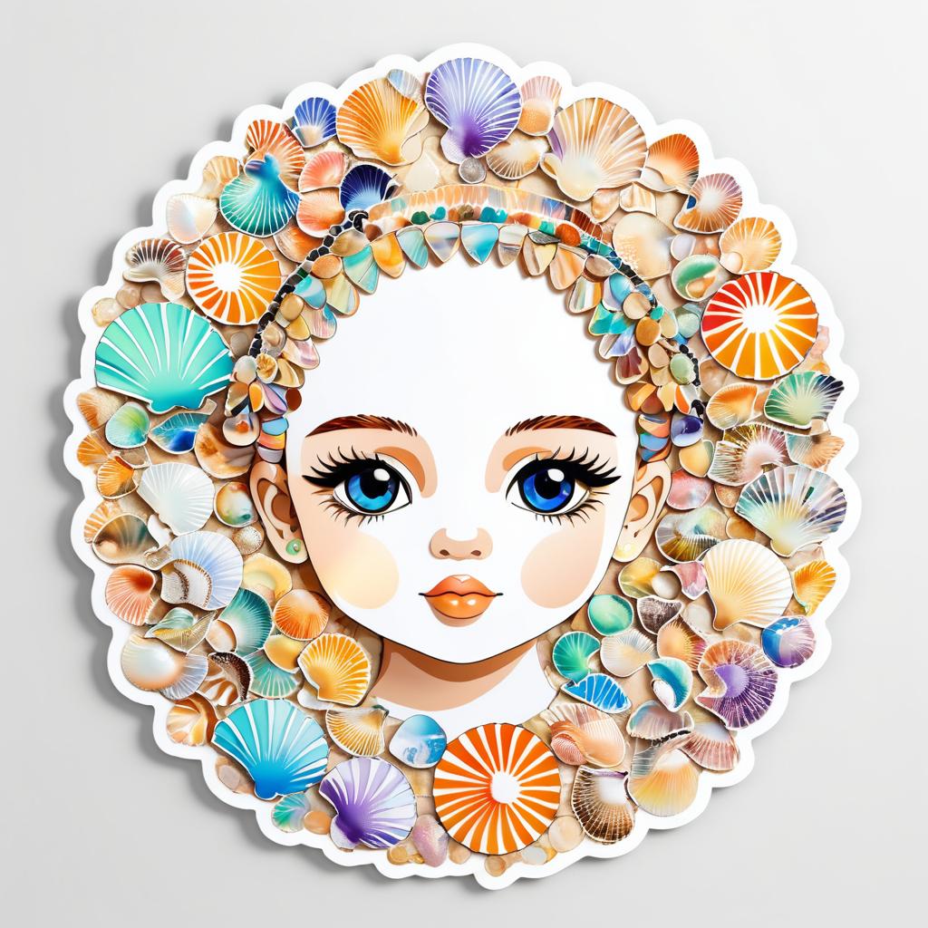 Seashell Portrait Illustration for Laptops