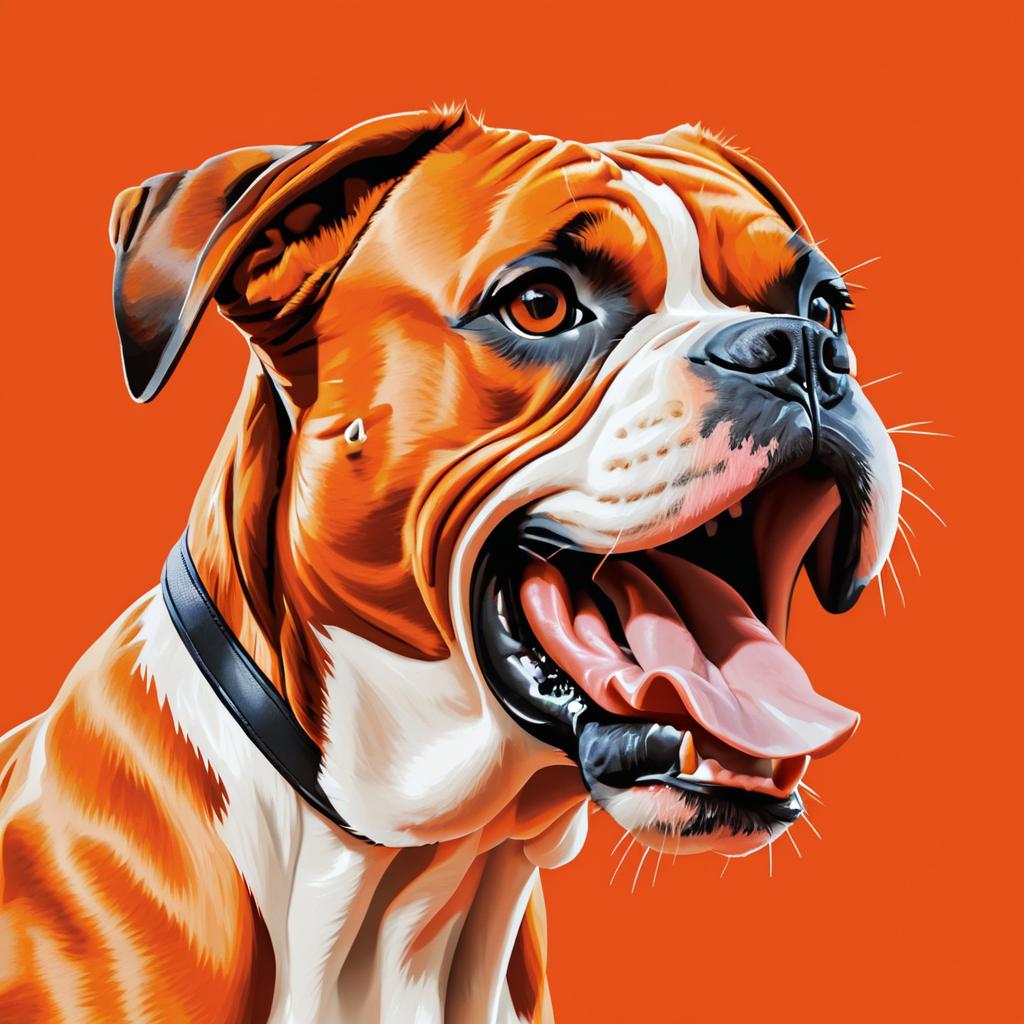 Striking Boxer Portrait on Orange Background