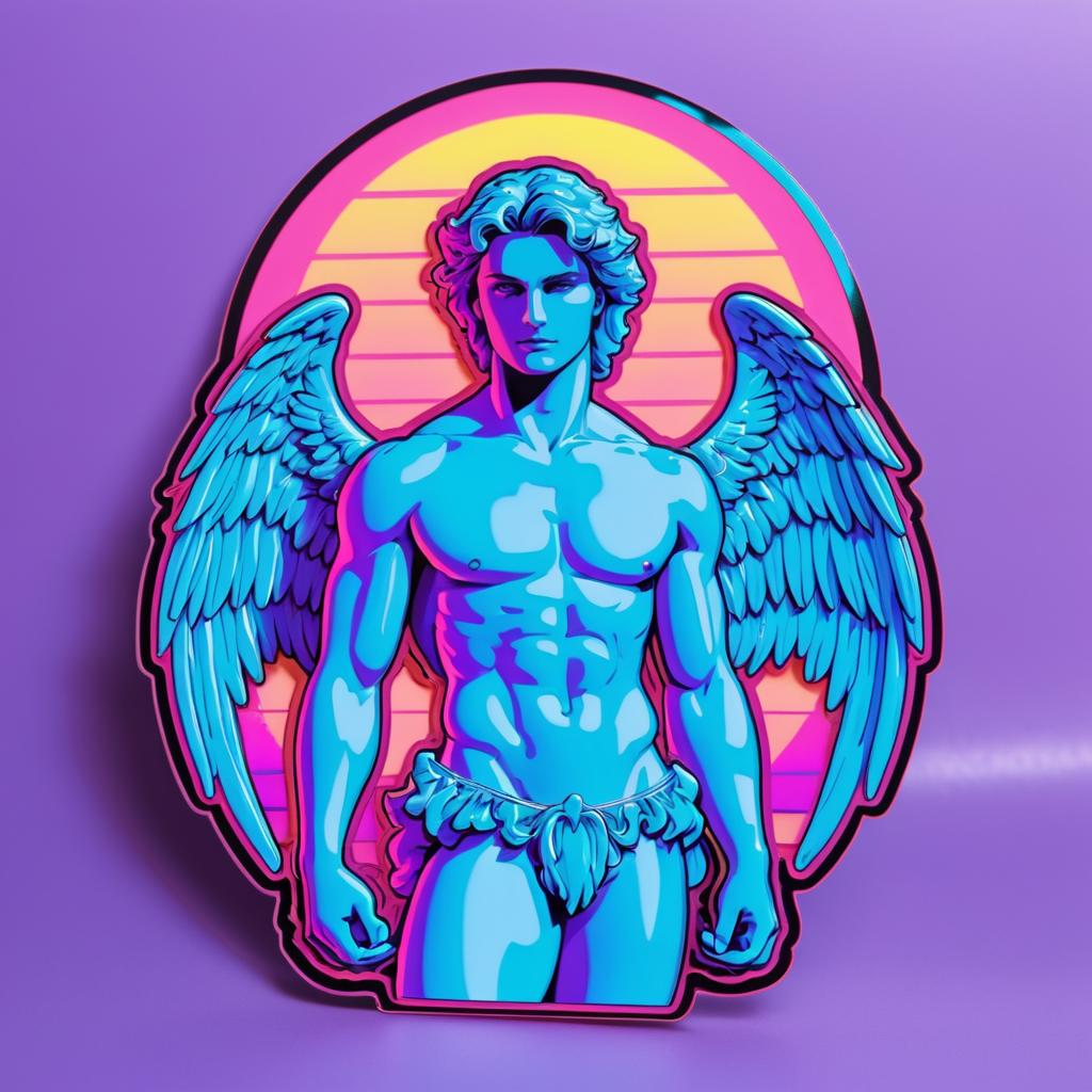 Aesthetic Vaporwave Male Angel Sticker