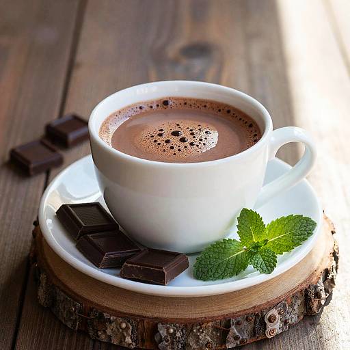 Rustic Hot Chocolate with Mint