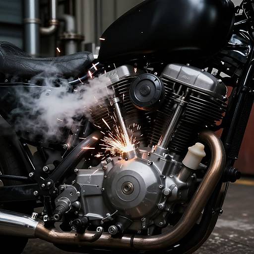 Sportster Motorcycle Engine in Action