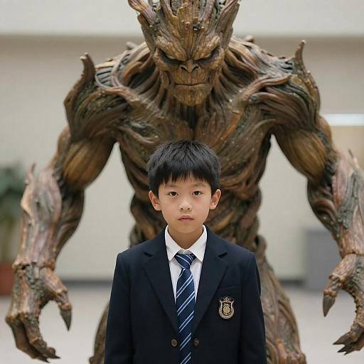 Serious Boy vs. Menacing Tree Creature