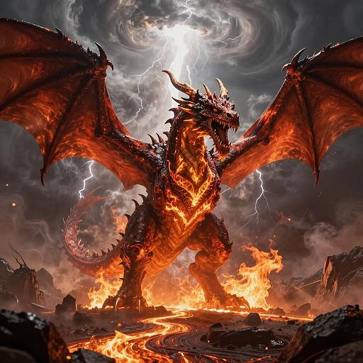 Epic Stereoscopic Dragon in a Storm