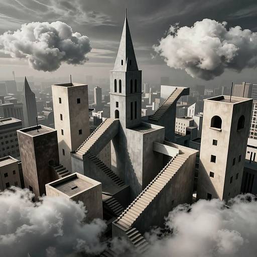 Surreal Escher-Inspired Cityscape