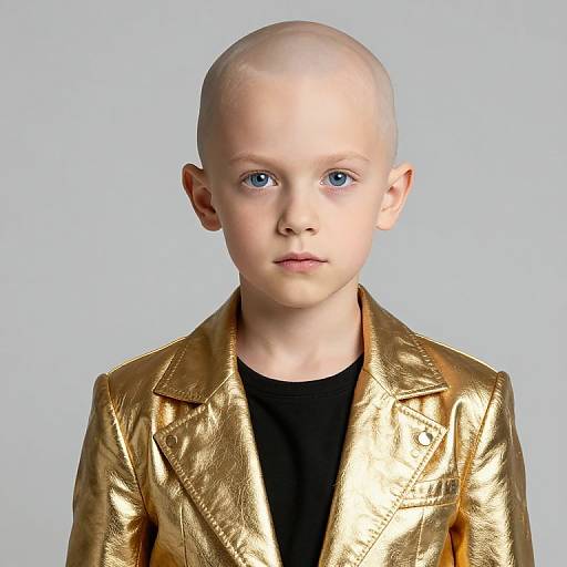 Bald Boy in Gold Jacket