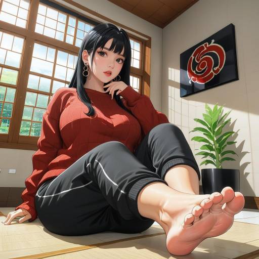 Naruto Inspired Girl with Foot Focus